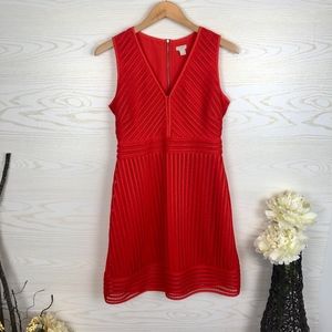 J Crew Fiery Orange Eyelet Overlay Dress